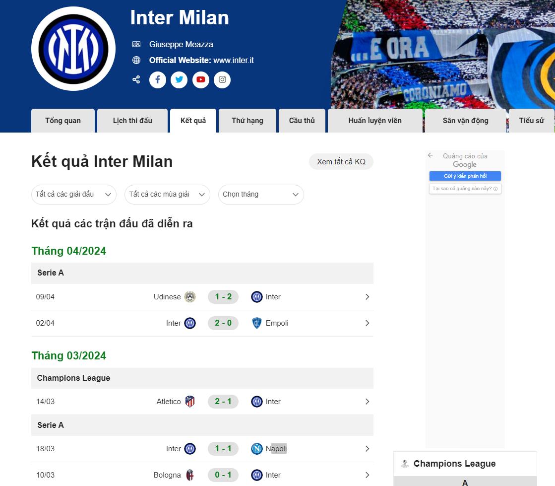 Phong độ của Inter Milan đang dần được kiểm soát